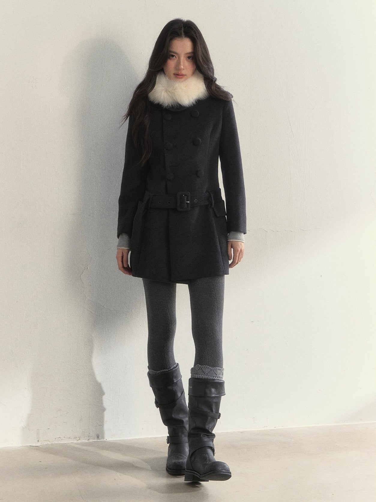 Cream / Brown / Grey / Black Cable-Knit Textured Tights