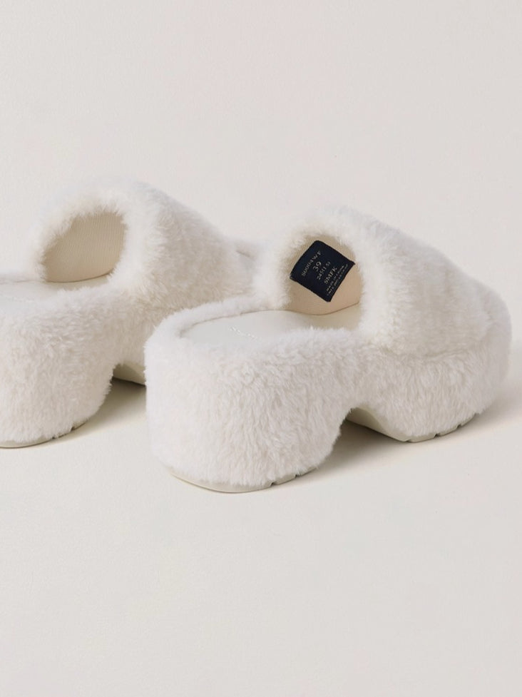 Cross Relic Shearling Heel Mules