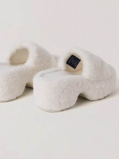 Cross Relic Shearling Heel Mules