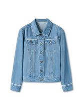 Modern Denim Regular-shoulder Structured Cropped Jacket - CHINASQUAD