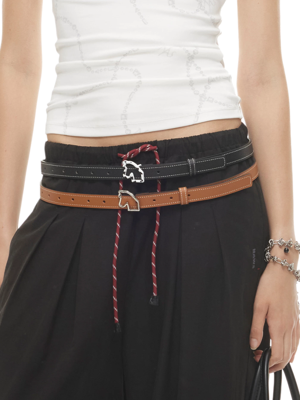 Montaigne Horseshoe Buckle Leather Belt