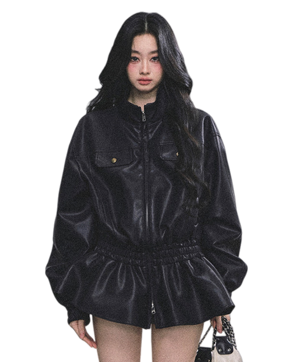 Desert Edge PU Leather Stand-Collar Jacket