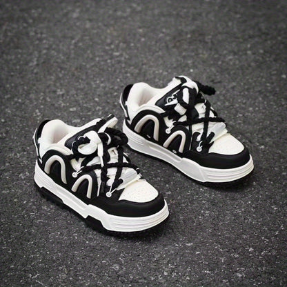 Black Panda Low-Top Casual Sneakers