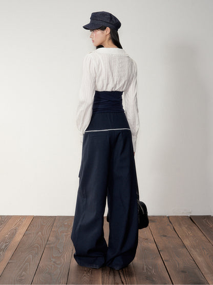 Navy Color-Blocking Shirt &amp; Pants Set - CHINASQUAD