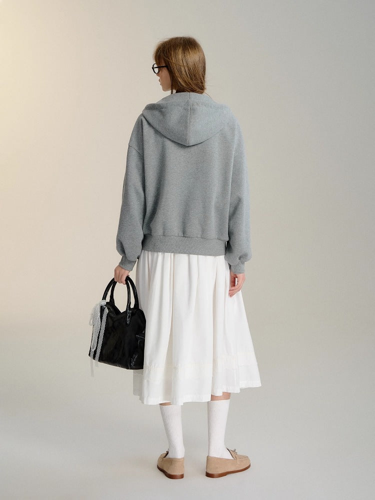 Gray Oversized Hooded Sweatshirt