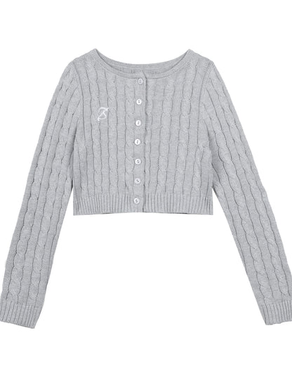 Academy Style Knit Sweater Cardigan Set