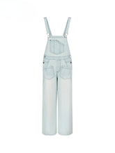 Washed Light Blue Denim Overalls - CHINASQUAD