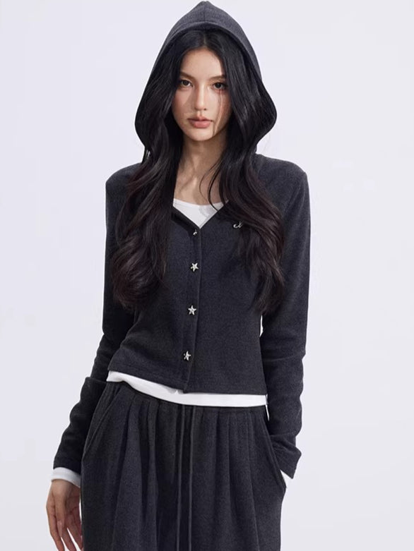 Layered Hooded Knit Set