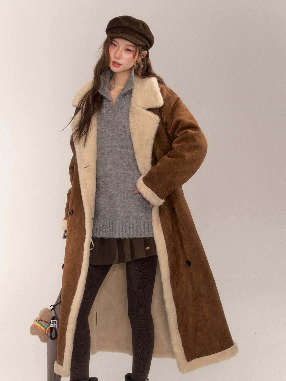 Vintage Shearling Leather Coat