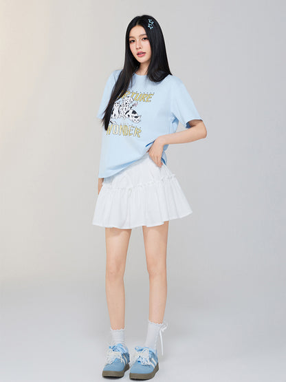 High - waist A - line Slimming Puff Skirt