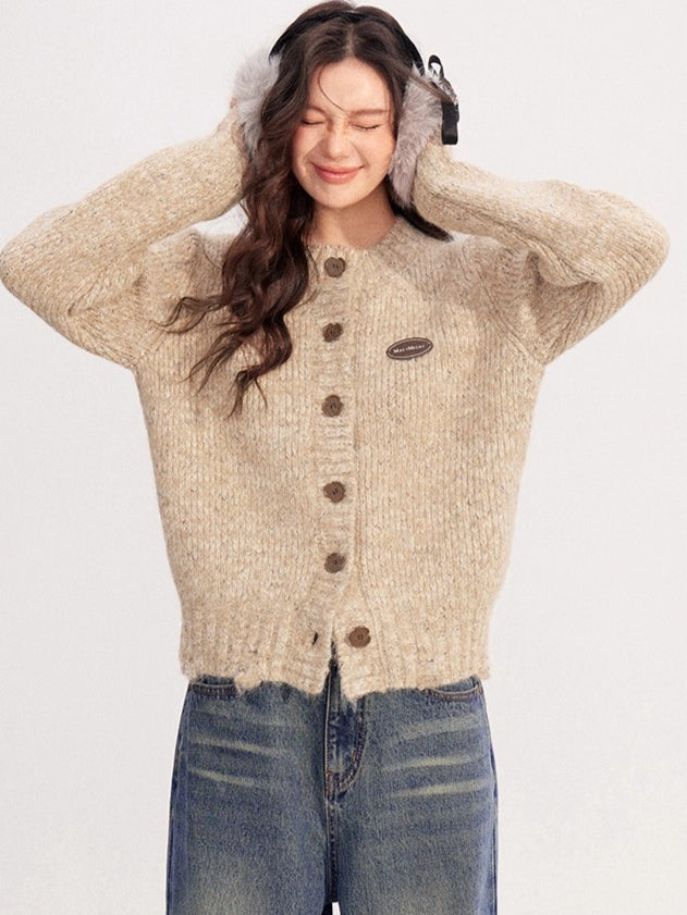 Chunky-Knit Wool-Blend Winter Cardigan
