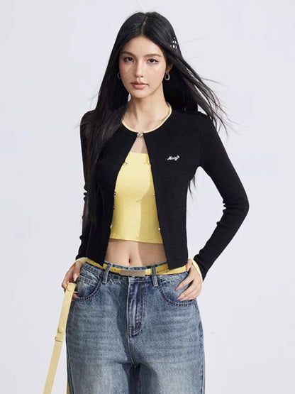 Contrast Layered Knit Slim Base Layer
