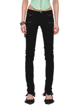 Vintage Washed Zip-Detail Skinny Jeans 1Jinn Studio
