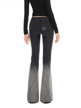 Twill Washed V-Waist Stretch Micro-flare Pants - CHINASQUAD