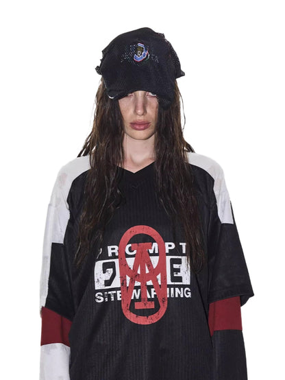 EXITMODE Textured Layered Sports Jersey Tee