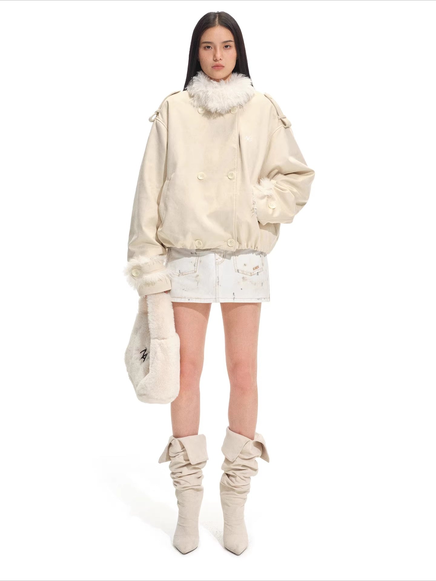 Faux Shearling Suede Jacket