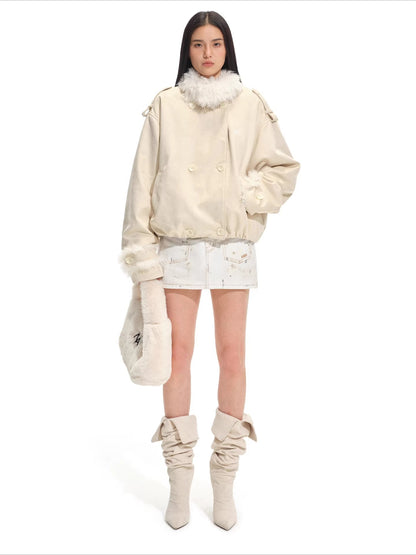 Faux Shearling Suede Jacket