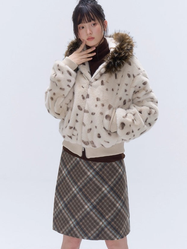 Vintage Plaid Wool-Blend Slim Midi Skirt