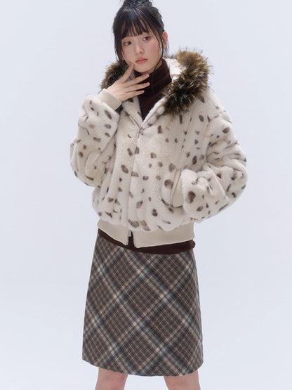 Vintage Plaid Wool-Blend Slim Midi Skirt