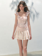 Pink Lace Flutter Sleeves Top - CHINASQUAD
