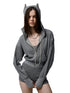 Double-Slider Small Polka Dot Devil Horn Hoodie - CHINASQUAD