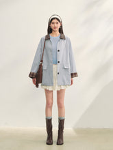 Plaid Patchwork Color-Block Trench Coat - CHINASQUAD