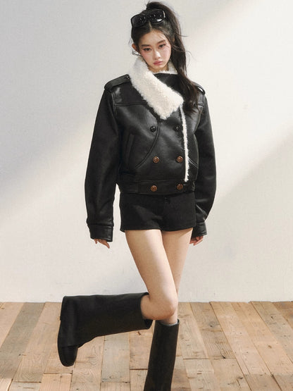 Black High-Waist Bodycon Mini Shorts