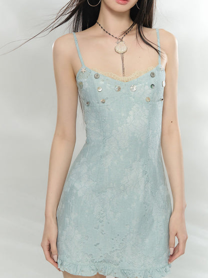Lace-Trim Slim-Fit Camisole Dress
