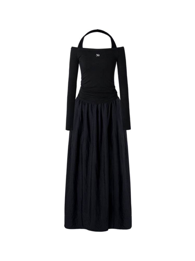 Thin Wool Large Skirt Long Dress