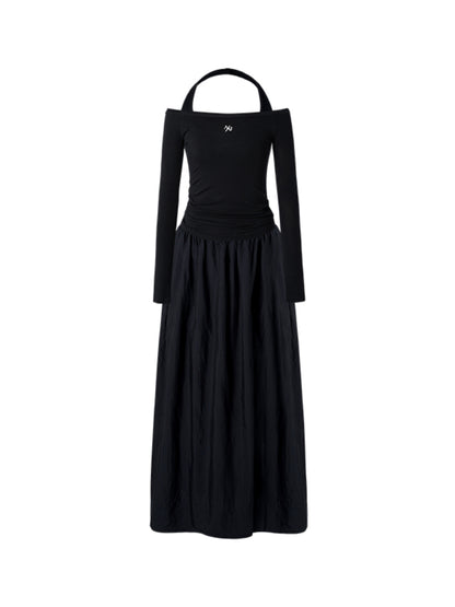 Thin Wool Large Skirt Long Dress