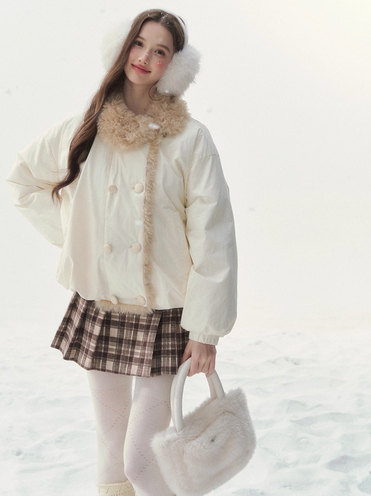 White Starry Birch Duck Down Jacket
