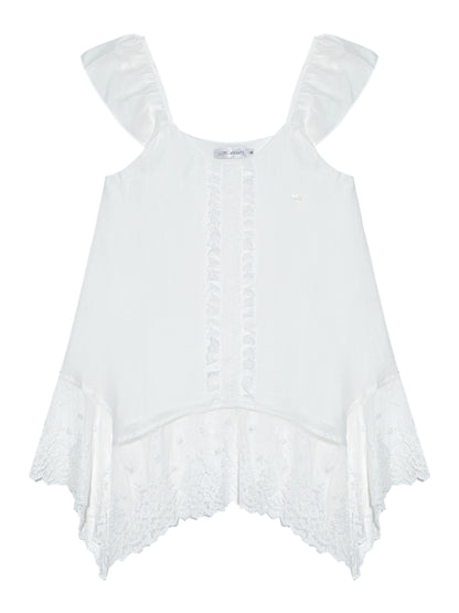 Lace Ruffled Hem Top