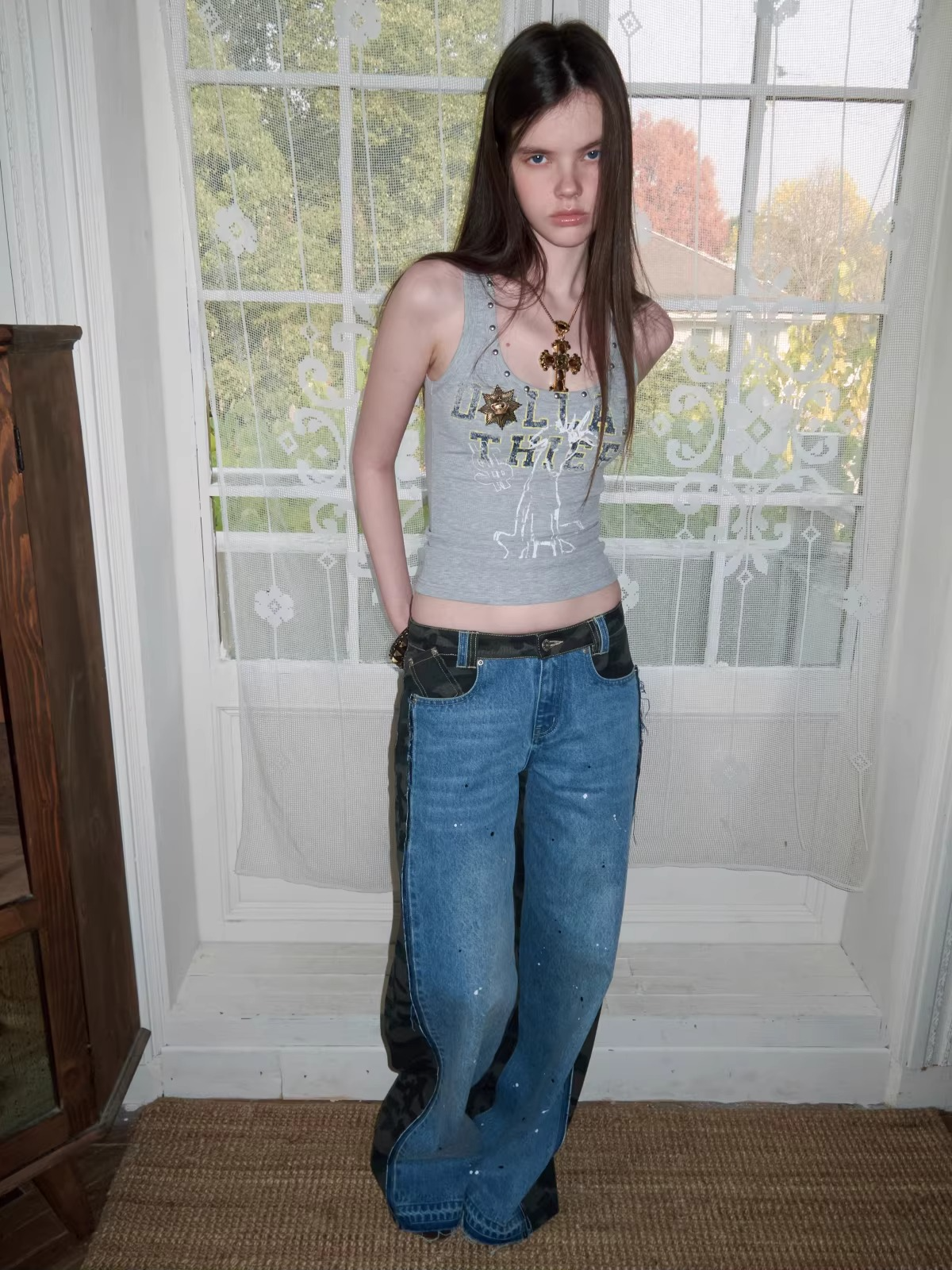 Vintage Graphic U-Neck Ribbed Tank