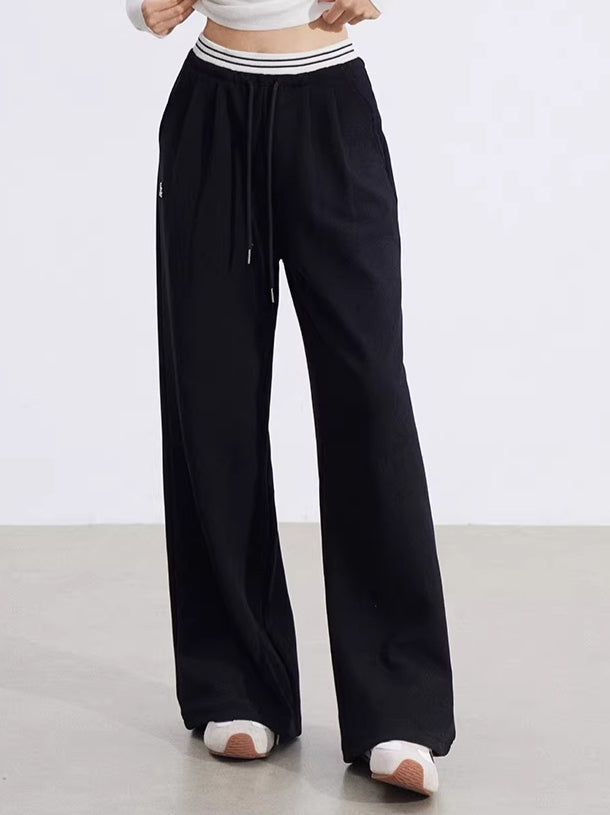 Layered-Effect Panelled Wide-Leg Pants