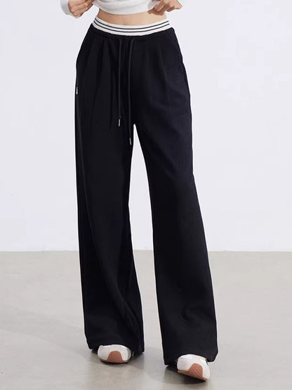 Layered-Effect Panelled Wide-Leg Pants