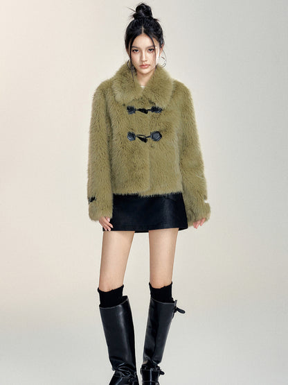 Vintage Faux Fur Toggle Coat