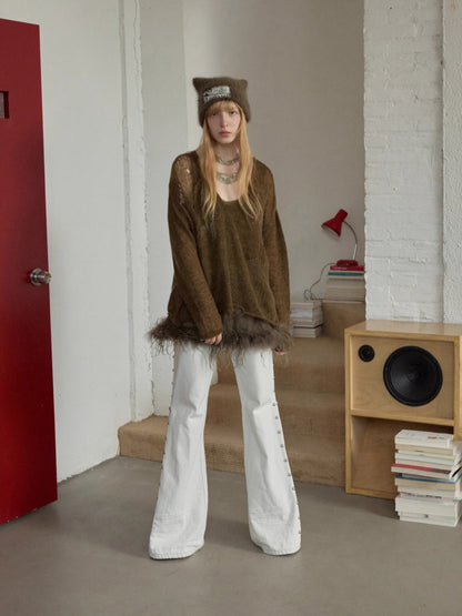 Trim Sheer Mesh Rhinestone Tank Top