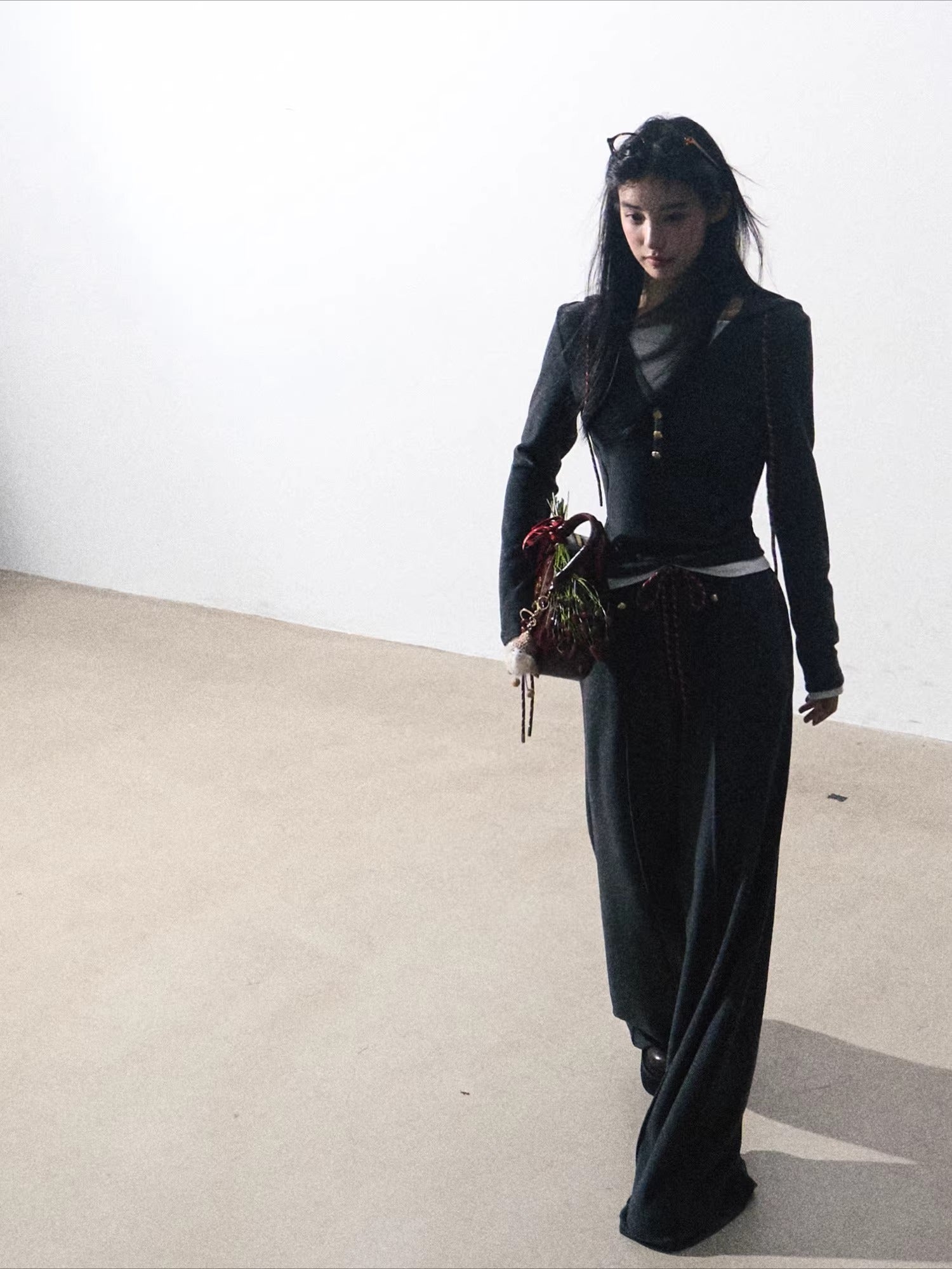 Knit Base Top &amp; Wide-Leg Pants Set