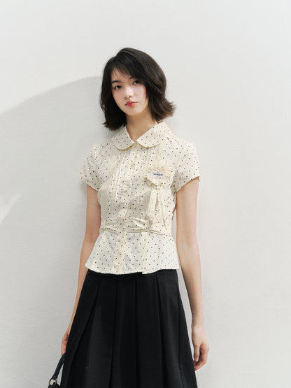 Waist Cinching Bow-Designed Shirt - CHINASQUAD