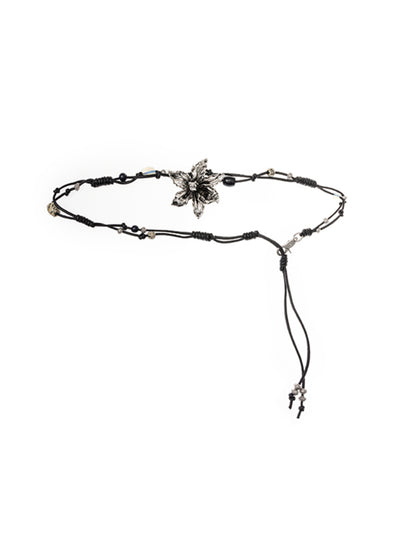 Hand-Woven Metal Flowers and Natural Stones Waist Chain - CHINASQUAD