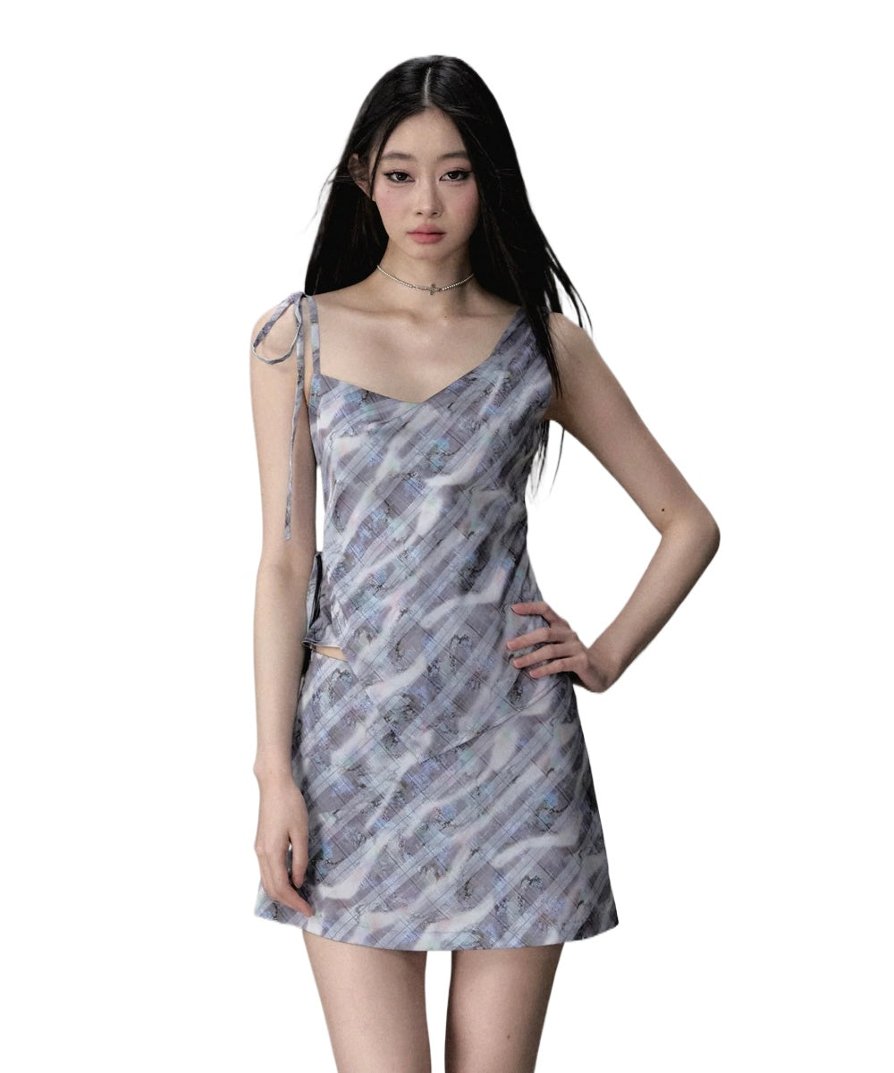 Purple Plaid Tank Top &amp; A-line Skirt - CHINASQUAD