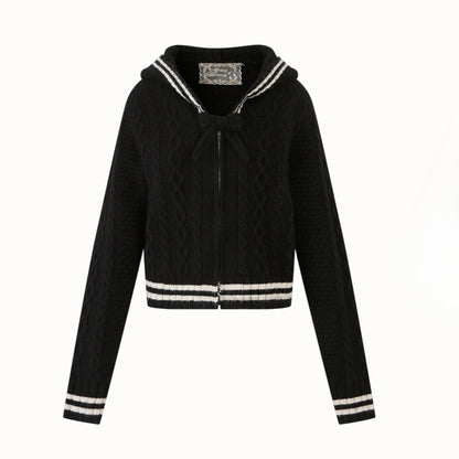 Memo Wool Cloud Knit Cardigan &amp; Pleated Skirt Set