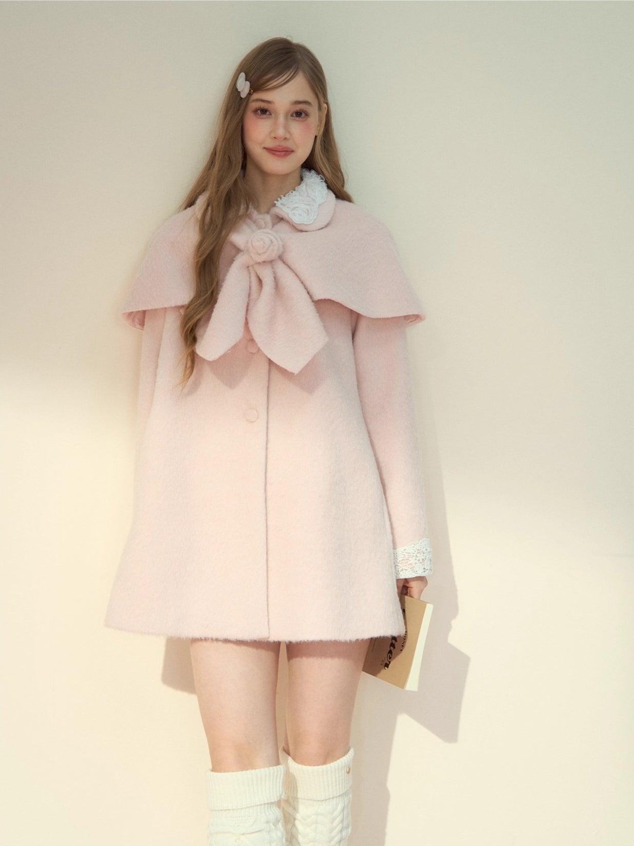Rose Cape Wool-Blend Coat
