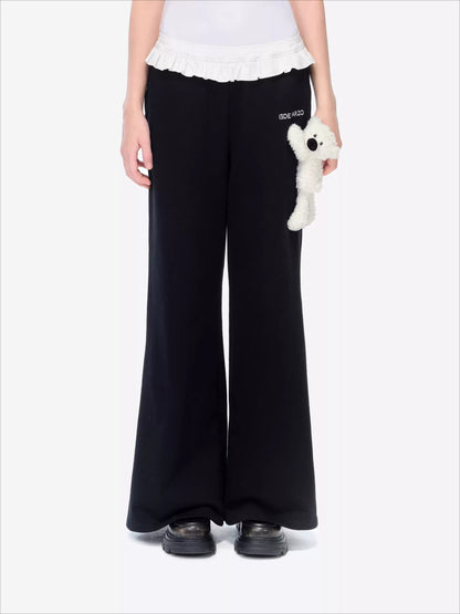 Lace-Waist Straight-Leg Lounge Pants