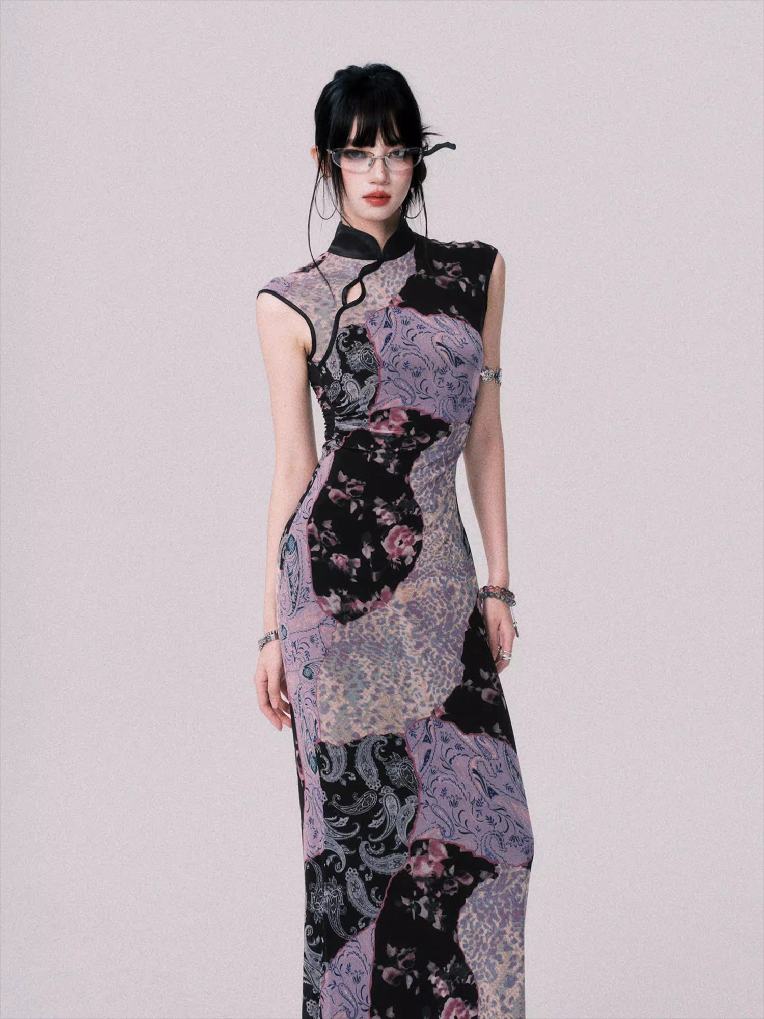 Mesh New Chinese-Style Cheongsam Dress