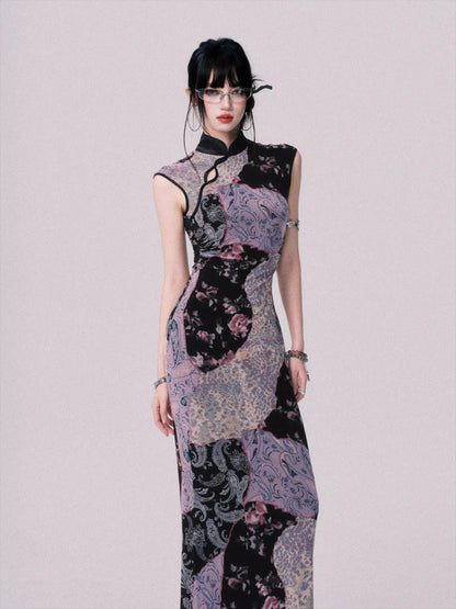 Mesh New Chinese-Style Cheongsam Dress
