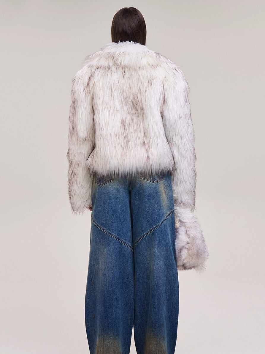 Cross Relic Wilderness Hunter Cropped Faux Fur Jacket