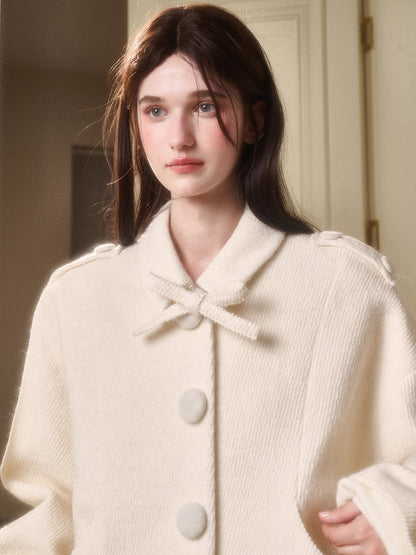 Fluffy Snow Wool Twill Cut Jacket