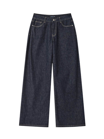 Raw Deep Blue Pleated Jeans