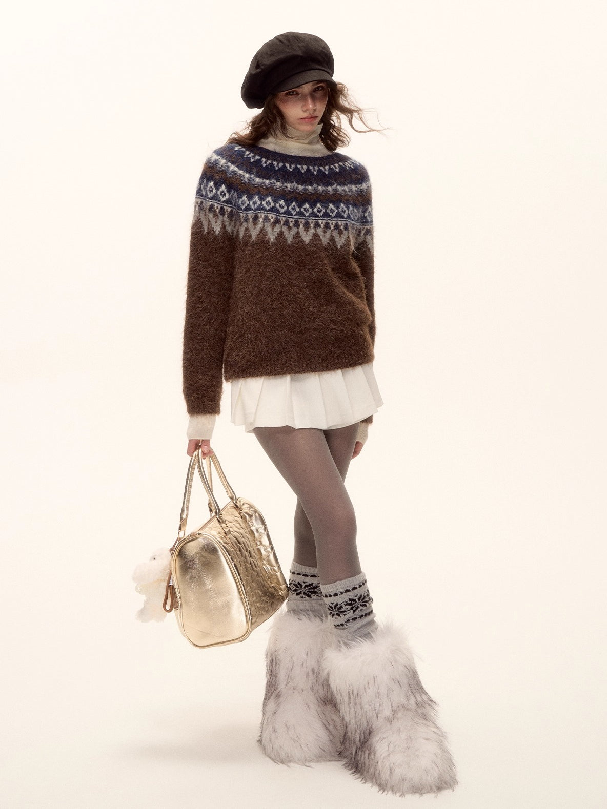 Wool-Blend Fair Isle Knit Sweater